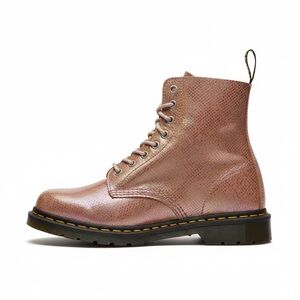 Mermaidcore Iridescent Rose Gold Snake Combat Boots